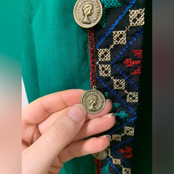 Green Hobo Embroidered Wide Leg Pants WITH OPENING! - Picture 7 of 17